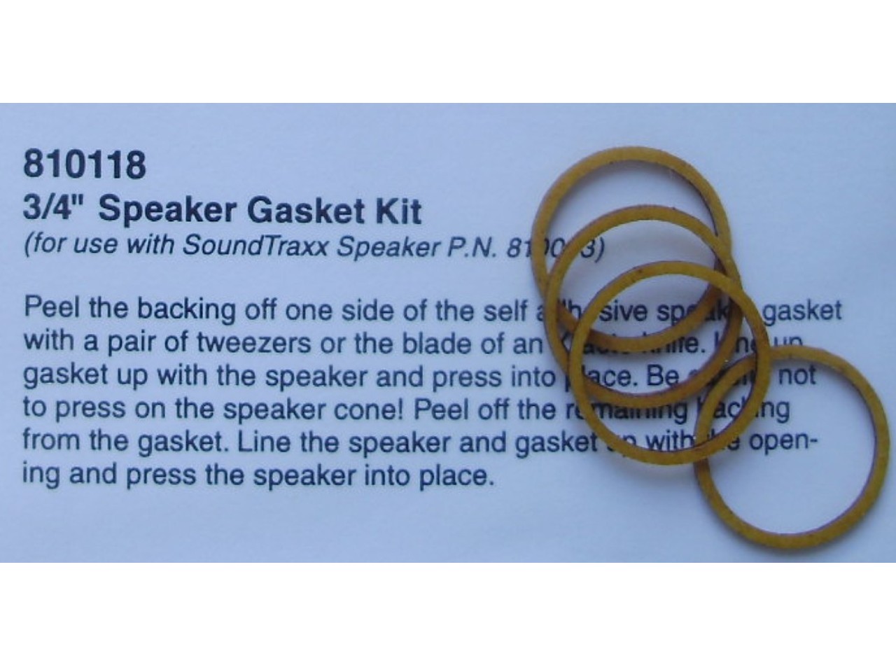 SoundTraxx 0.75 Inch Speaker Gasket Kit(Pkg. of 4) - Click Image to Close