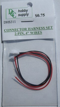 Harness Set, 2-Pin Connector, 4" Wires (Red/Black) - Click Image to Close