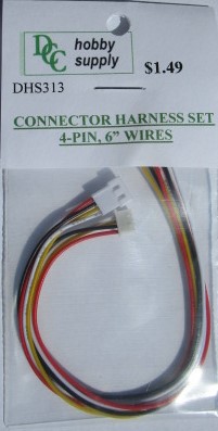 Harness Set, 4-Pin Connector, 6" Wires (Red/Black/Yellow/White) - Click Image to Close