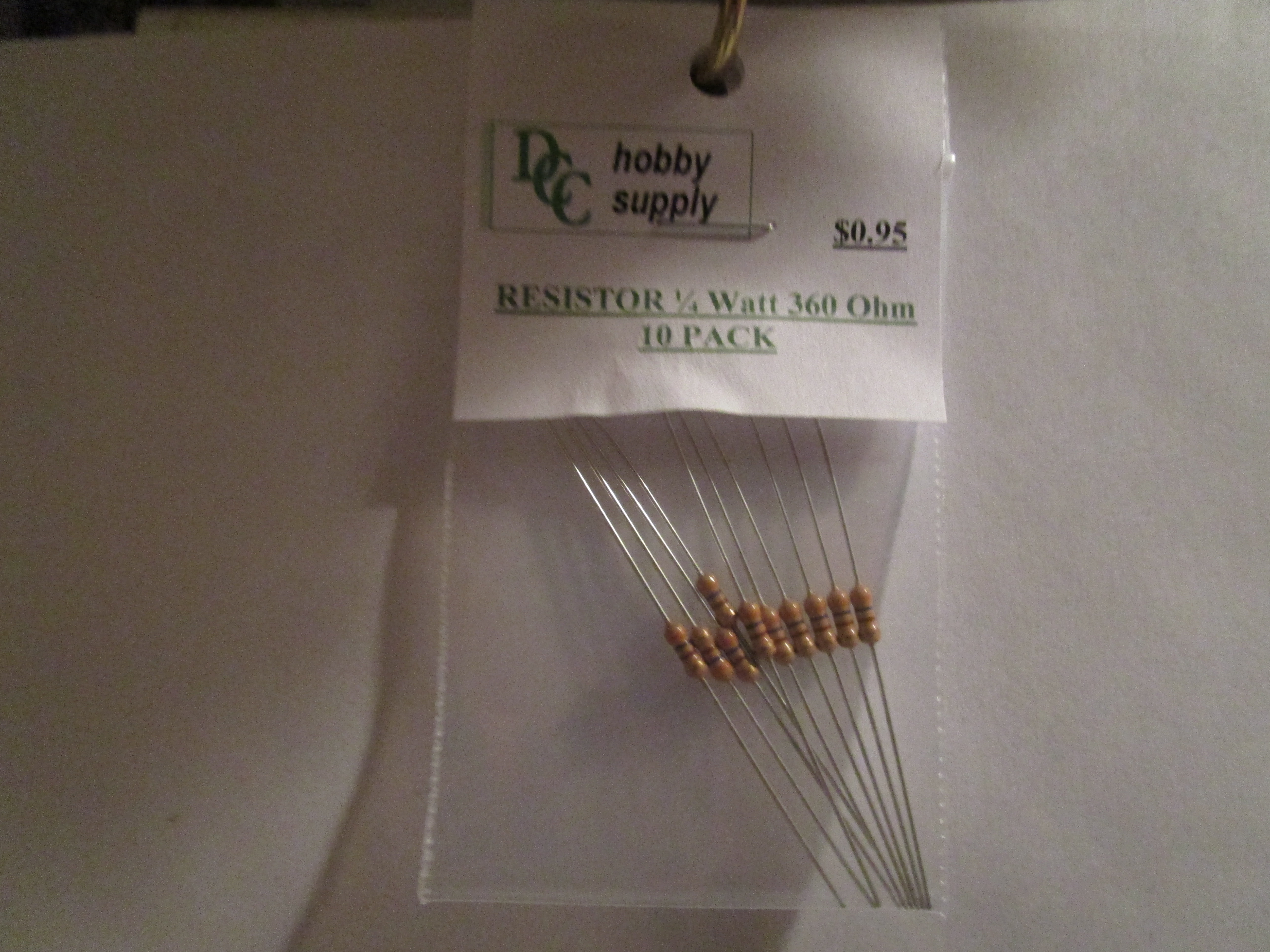 Resistor, 1/4 watt 360 Ohm (10 pack) - Click Image to Close