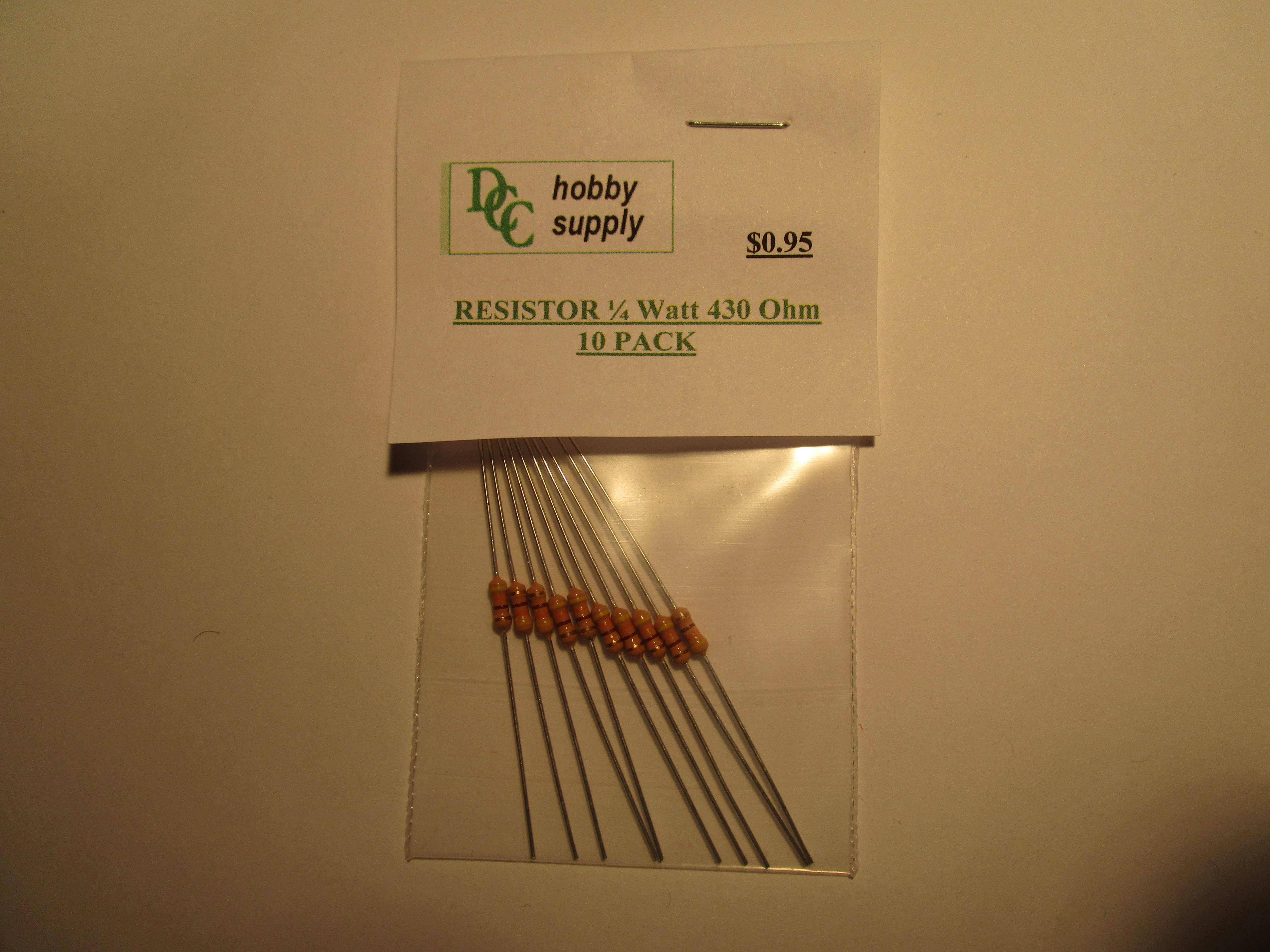 Resistor, 1/4 watt 430 Ohm (10 pack)