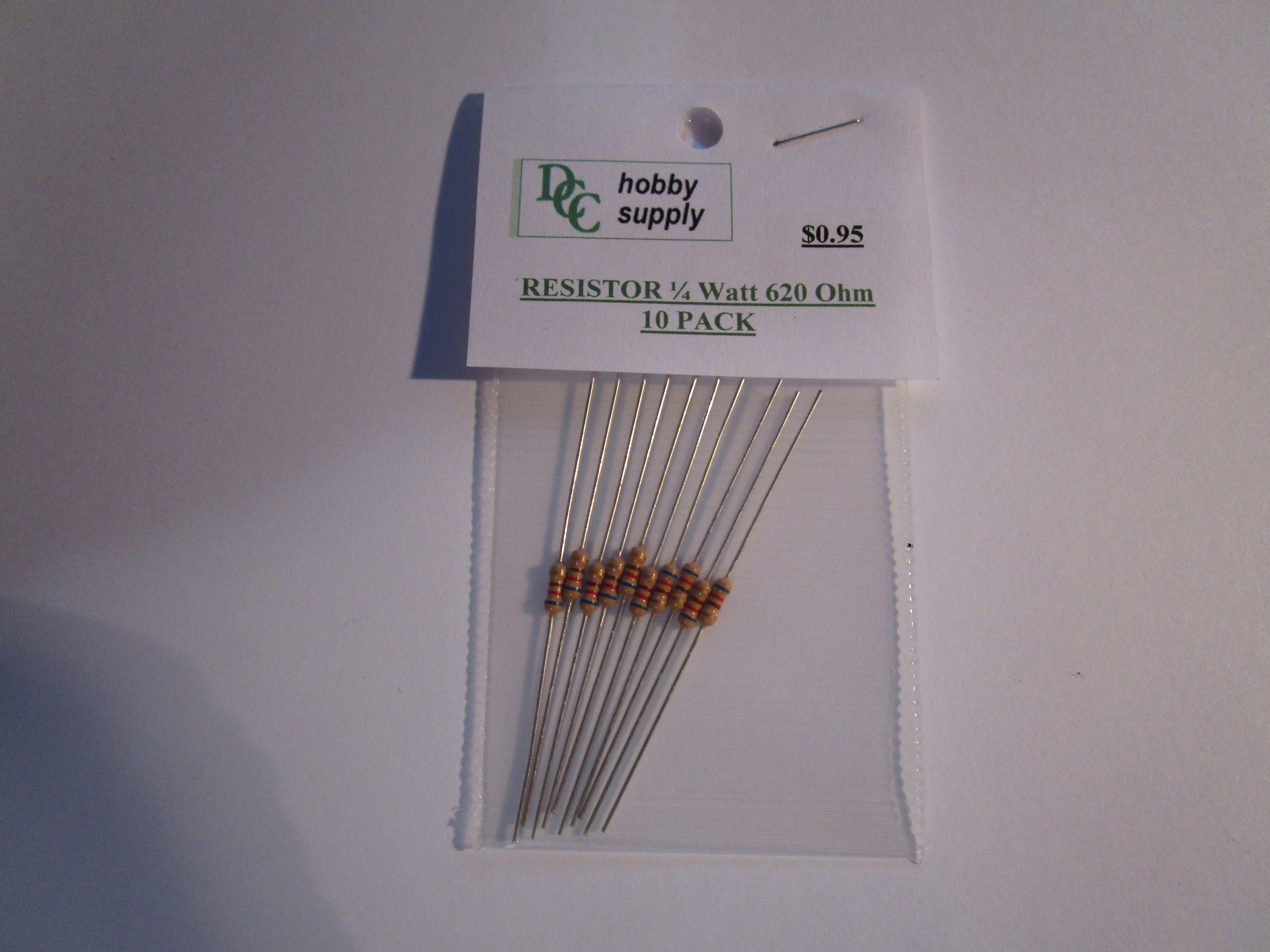 Resistor, 1/4 watt 620 Ohm (10 pack)
