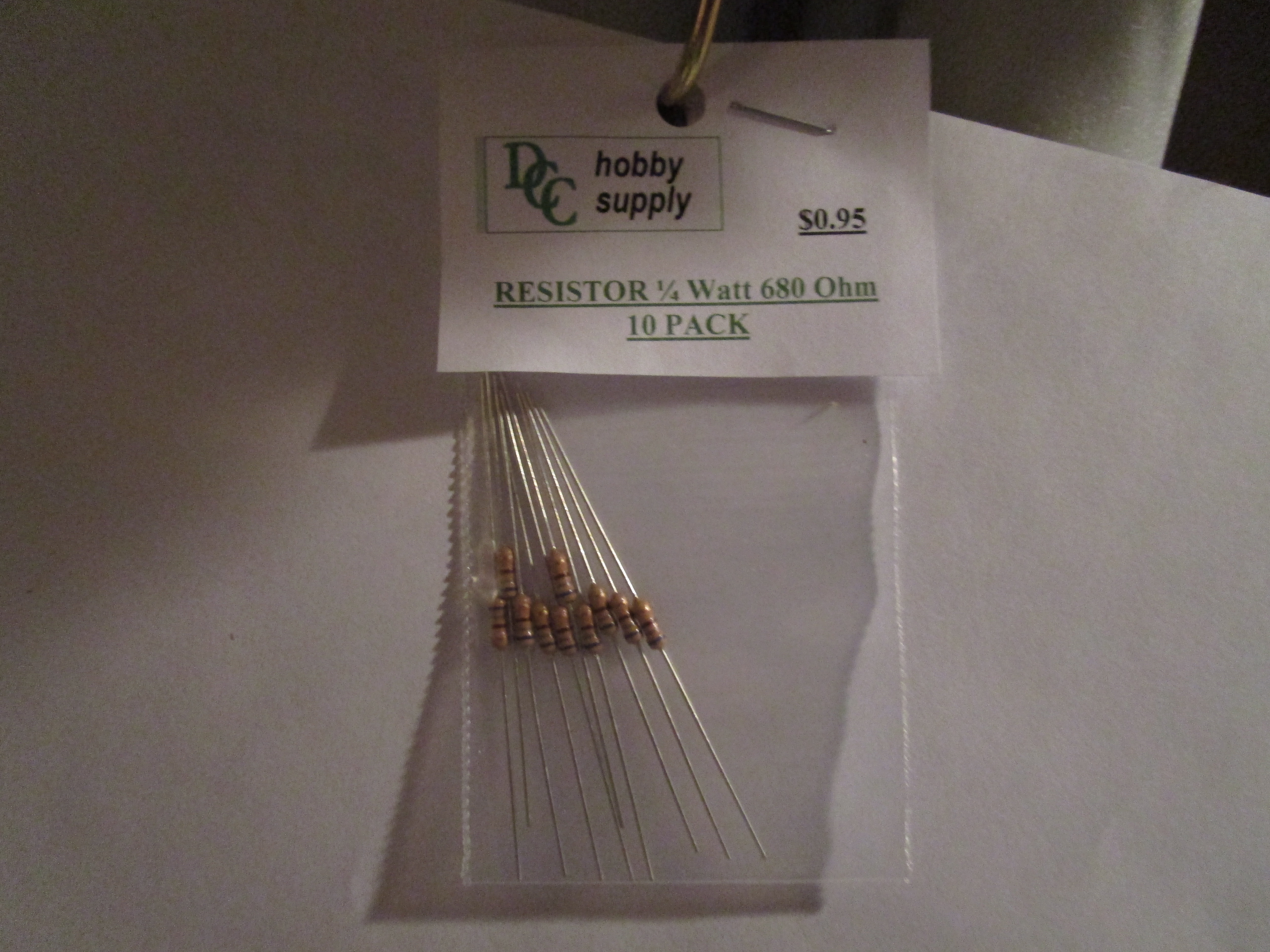 Resistor, 1/4 watt 680 Ohm (10 pack) - Click Image to Close