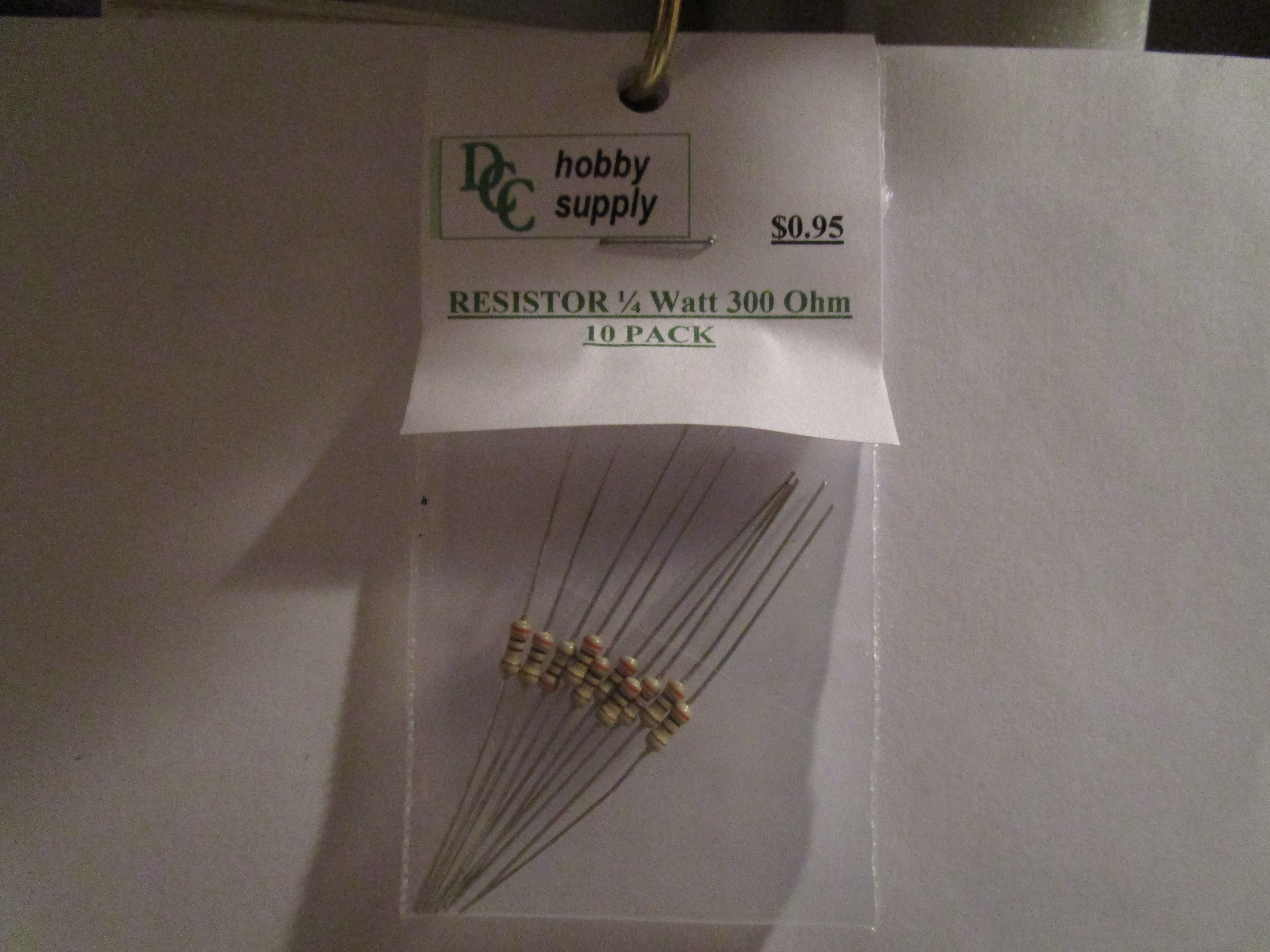 Resistor, 1/4 watt 300 Ohm (10 pack) - Click Image to Close