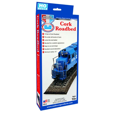 Cork Roadbed "HO" Midwest Products (5 pack)