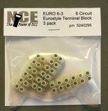 Terminal Block, 6-Wire Euro Style, 14-24AWG (3-Pack)