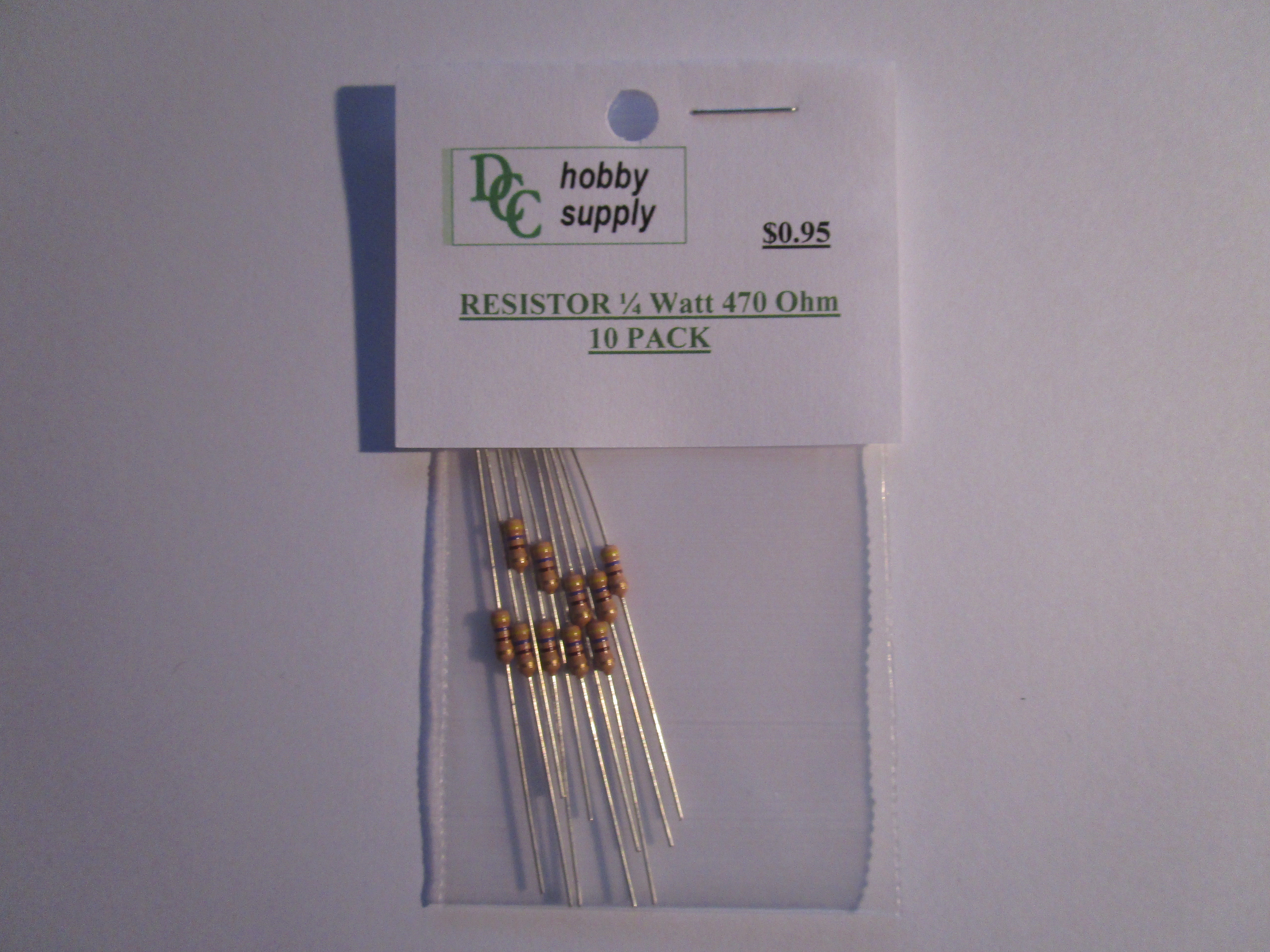 Resistor, 1/4 watt 470 Ohm (10 pack)