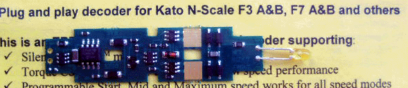 NCE N12K0b Decoder for N Scale Kato F Units